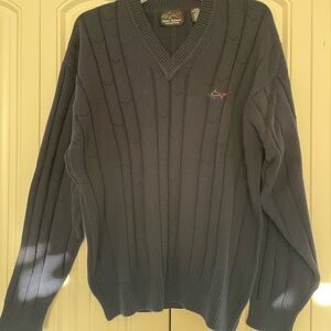 Greg Norman Collection Navy V-Neck Sweater